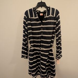 Persifor Delfina Navy and White Striped Dress